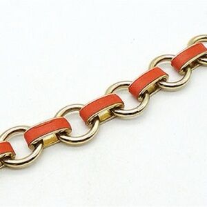 Anne Klein Leather and Gold Chain Link Bracelet